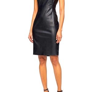 Calvin Klein Faux Leather Sleeveless Dress